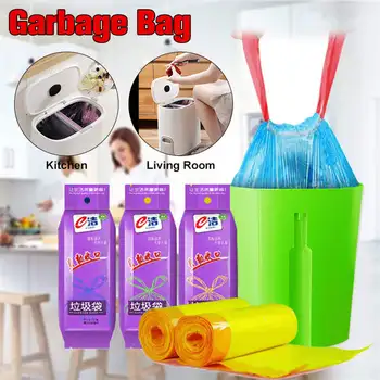 

Household Portable Draw String Rubbish Bags Portable Garbage Storage Plastic Bag Restaurant Durable Bin Cleaning Tools