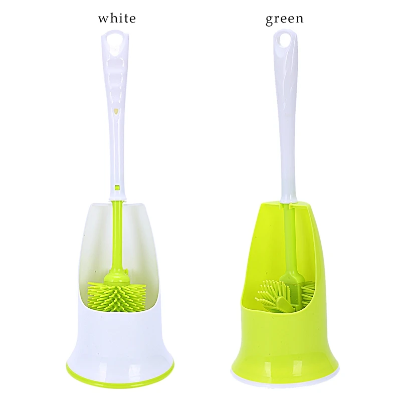 Double-sided Soft Nano Brush Bathroom Toilet Brush Cleaning Tool(White