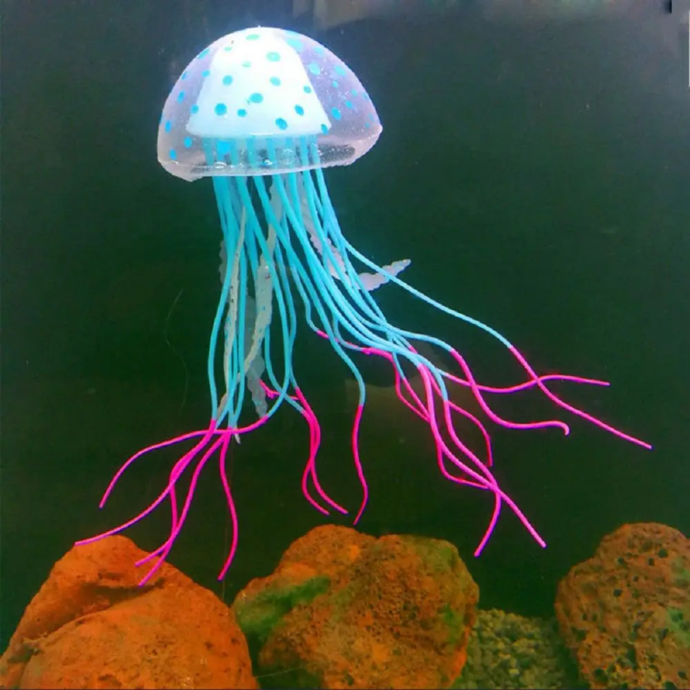 Силиконовые искусственные аквариумные рыбки, светящиеся кораллы, мягкие медузы, украшение для аквариума, аксессуары для аквариума