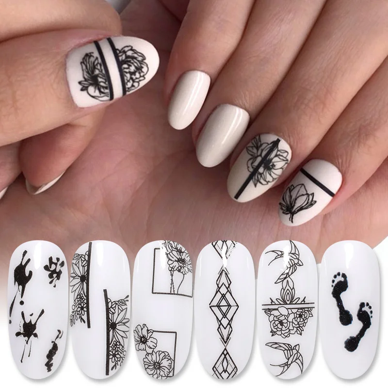 1 лист водных переводных наклеек для ногтей с рисунком животных цветов Листьев