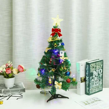

60cm Mini Christmas Trees Xmas Decorations Small Pine Tree With Light Small Accessories Desktop Christmas New Year Home Ornament