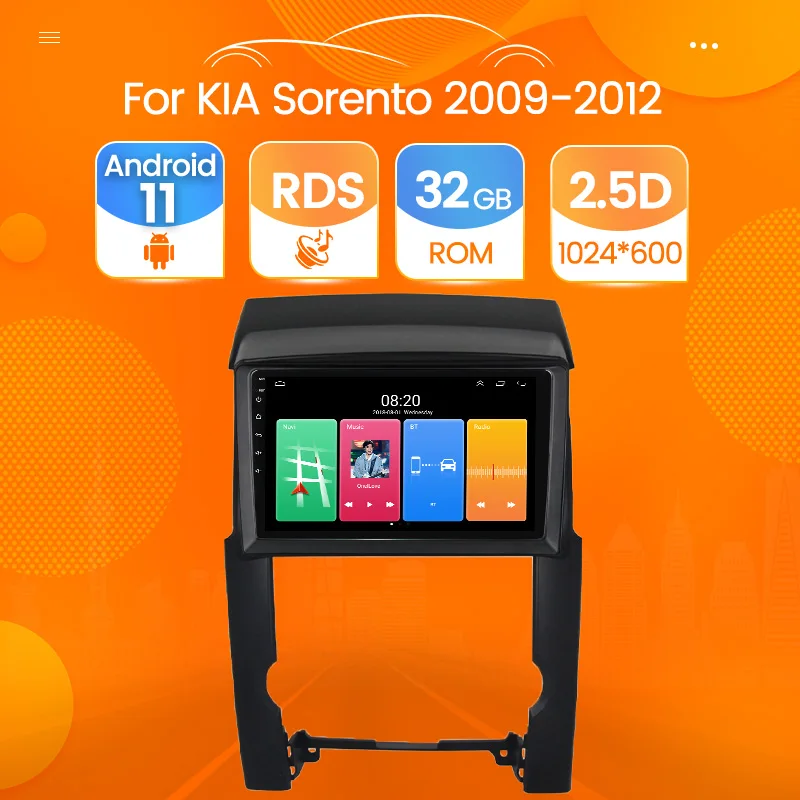 Автомагнитола 2 Din Android 11 для Kia Sorento XM 2009-2012 Carplay Авторадио Wi-Fi автомобильный