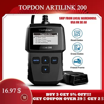 

TOPDON ArtiLink OBD2 Auto Diagnostic Tool Scanner Universal OBD Car Diagnostic Tool ODB2 Check Engine Automotive Car Code Reader