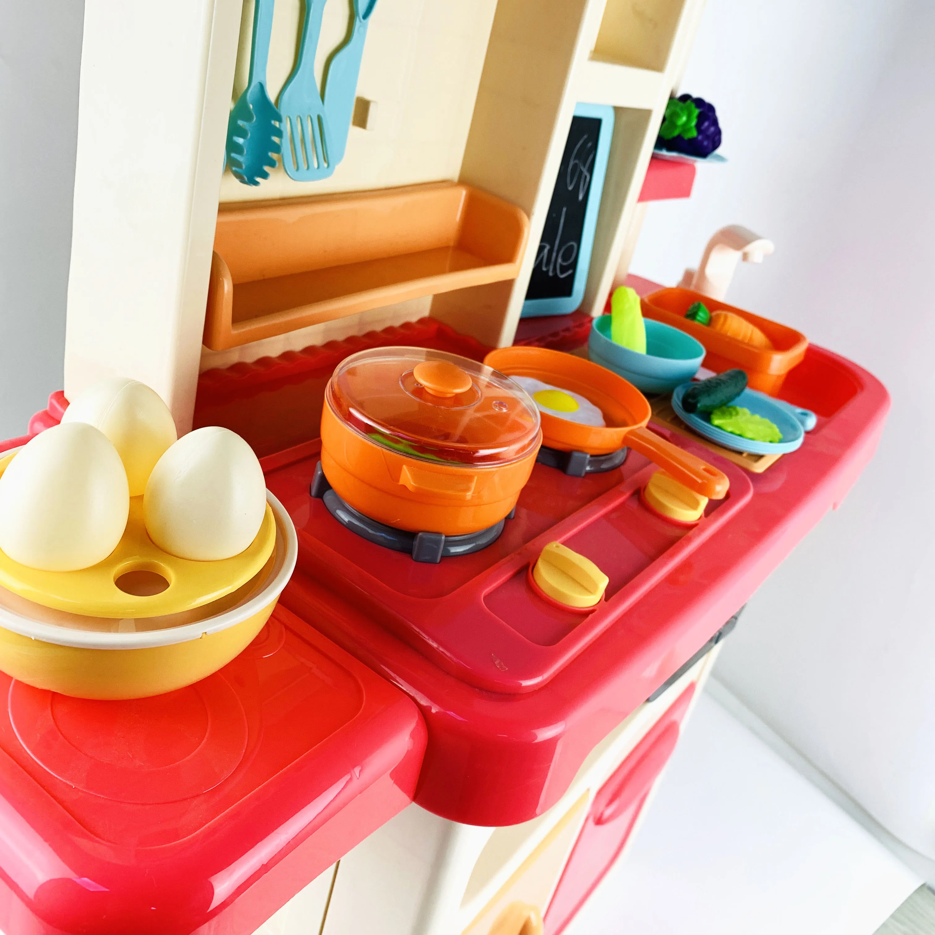  Infant Shining 93cm Kids Kitchen Toys 65pcs Pretend Play Simulation Kitchen Children's Cooking Toys - 4000237913141