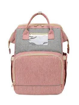 

New Diaper Bags With USB Changing Pad Portable Folding Multifunctional Sunscreen Baby Bed Bags Travel Backpack Baby Nappy Bag