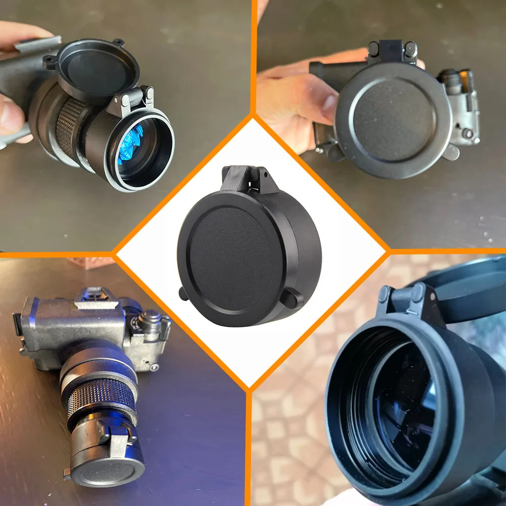 Rifle Scope Lens Cover 25.4-69MM Flip Up Quick Spring Protection Cap Objective Lense Lid for Hunting Caliber 37-0043,rifle scope lens cover,rifle scope protector