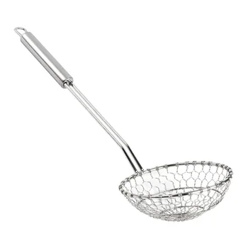 

Stainless Steel Wire Mesh Colander Kitchen Noodles Filter Food Serving Ladle for Home Restaurant