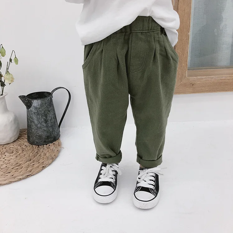 Spring Autumn boys girls 3 colors Cargo Pants kids casual all-match trousers 1-7Y