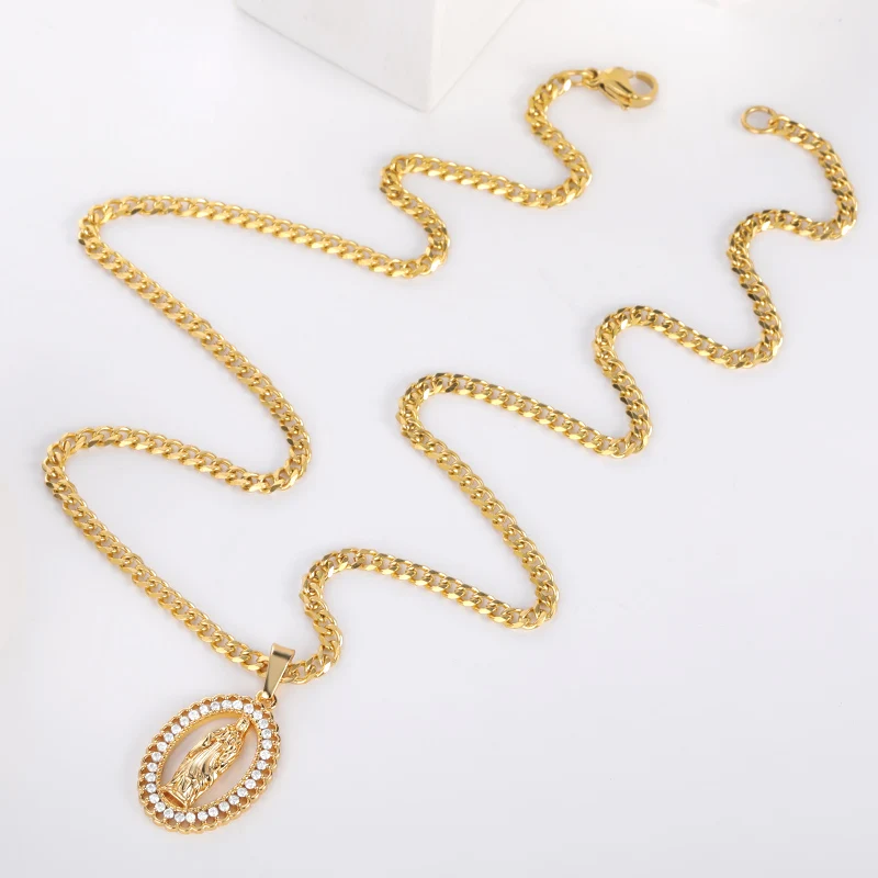 Holy Virgin Mary Pendant Necklace 