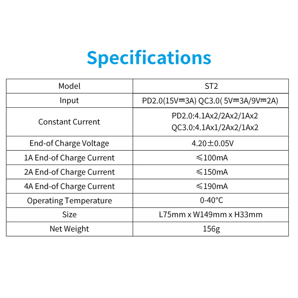 Быстрое зарядное устройство XTAR/QC3.0 для ST2 SC2/USB зарядное устройство SC1/90 минут зарядное устройство SV2/30 мин Полная зарядка ST2 18650 21700 зарядное устройство
