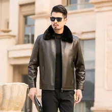 Зимняя кожаная мужская куртка из искусственной кожи, брендовая Высококачественная кожаная верхняя одежда, мужская повседневная куртка из искусственного меха, Мужская Толстая куртка из флиса