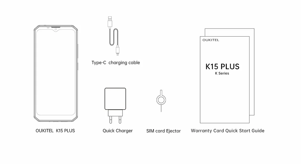 OUKITEL K15 Plus 10000mAh NFC Smartphone 6.52" Android 10.0 Face ID Unlock 4GB RAM 32GB ROM 13MP Triple Cameras Mobile Phone waterproof unlocked cell phones