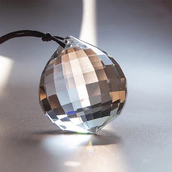 

H&D Suncatcher Prism Ball 40mm Hanging Crystal Ball Prism Faceted Chandelier Ball Rainbow Maker for Window/Wedding/Car