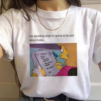 

vintage clothes dropshipping vegan size stranger things Depression Brain Harajuku tees women t-shirt casual Novas mulheres tops