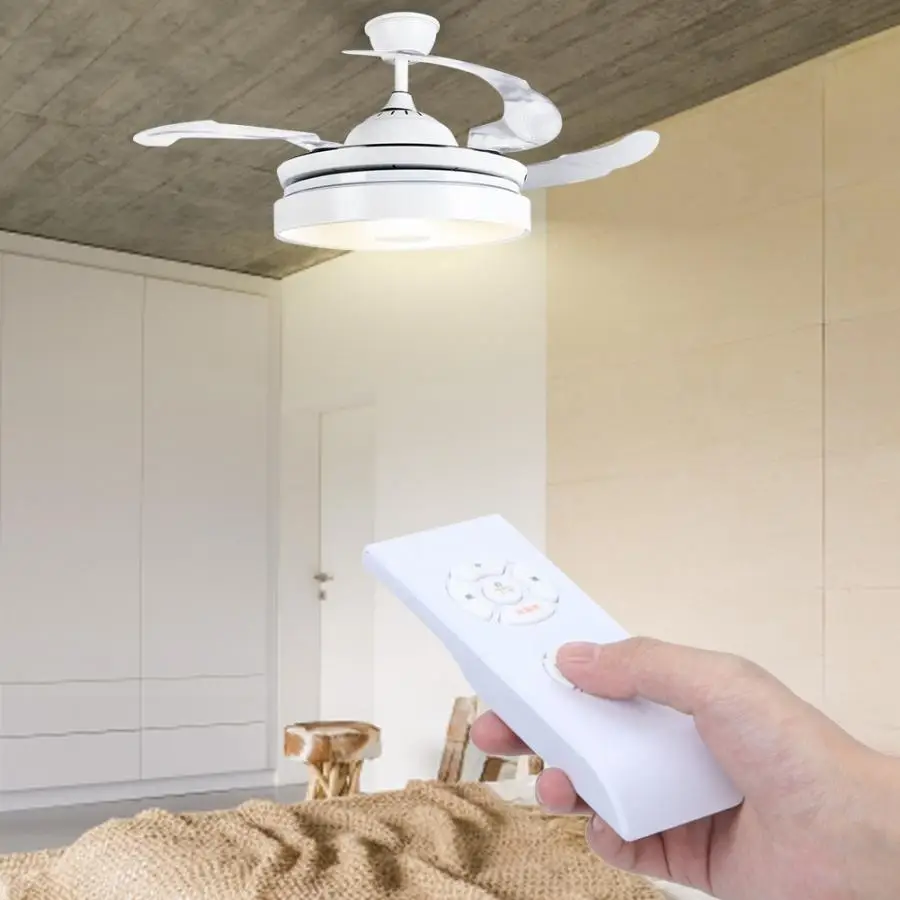 AC 100-240V 42 дюйма светодиодный лезвия Ceilimg люстры-вентиляторы с аккумулятором, трехцветная затемнения 3000/4500/6000K с пультом дистанционного управления Управление