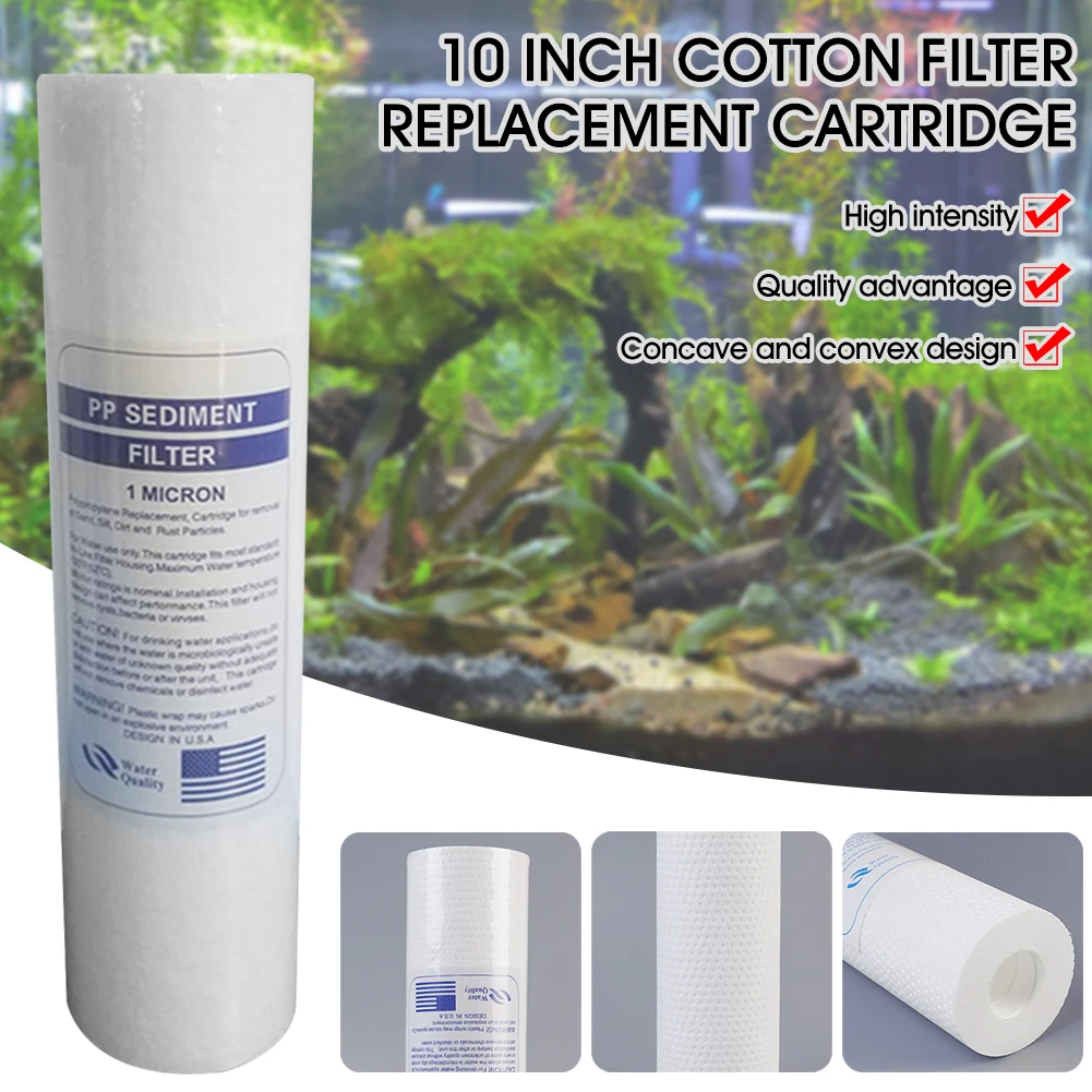 

1/5 Micron PP Sediment Water Filter Replacement Cartridge for Water Purification 6.2*6.2*25.4 cm Filter Cotton Purification