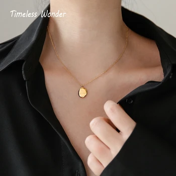 

Timeless Wonder Titanium Initial Geo Chains Choker Necklace Women Stainless Steel Jewelry Letter Trendy Boho Kpop Ins Prom 2422