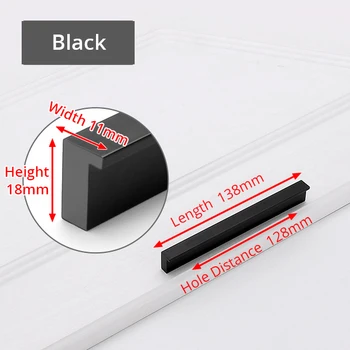 American Style Black Cabinet Handles Gold T Bar Aluminum Alloy Kitchen Cupboard Pulls Drawer Knobs Furniture Handle Hardware