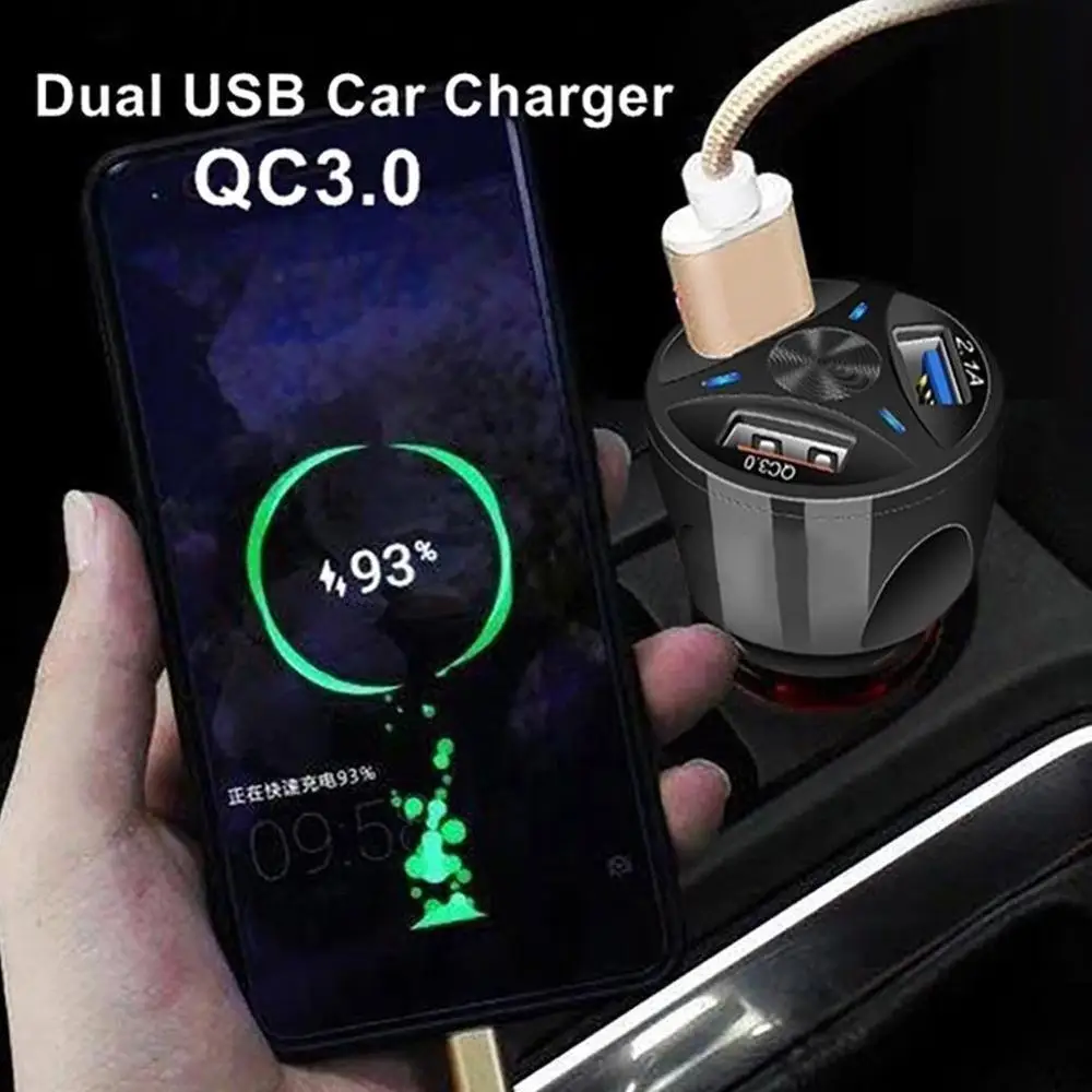 QC 3,0 2.1A три порта Быстрая зарядка Переходник USB для зарядки в машине для смартфона автомобиля высокой емкости планшета J4R1