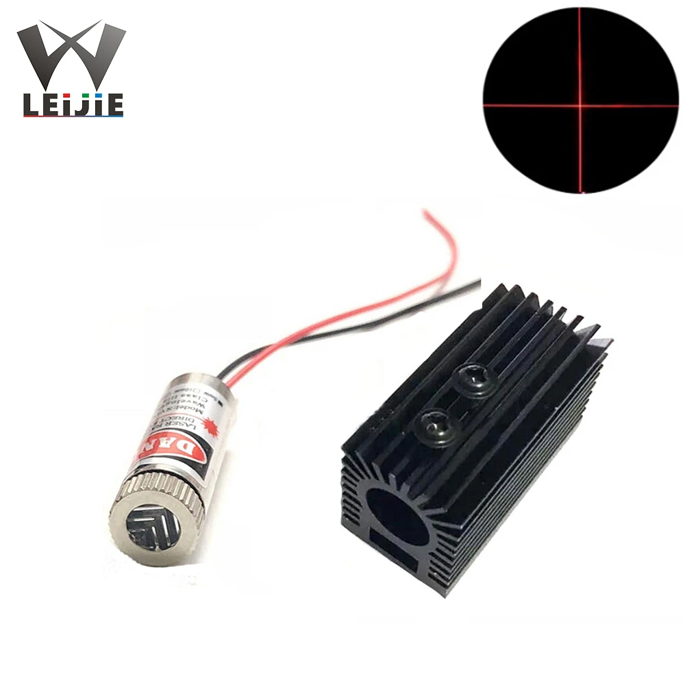 

Focusable Cross 650nm 5mW 12*35mm 3V-5V Red Laser Module 12mm LED Module + 1pcs 22mm * 45mm Aluminum Radiator Heat Sink