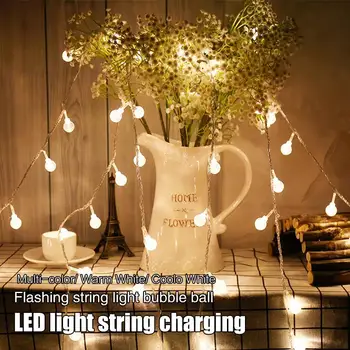 

Crystal Ball Light 20LED Plug in Yard Outdoor Festival Xmas Decor Fairy String Light Holiday Lantern USB Garden Landscape Lamp