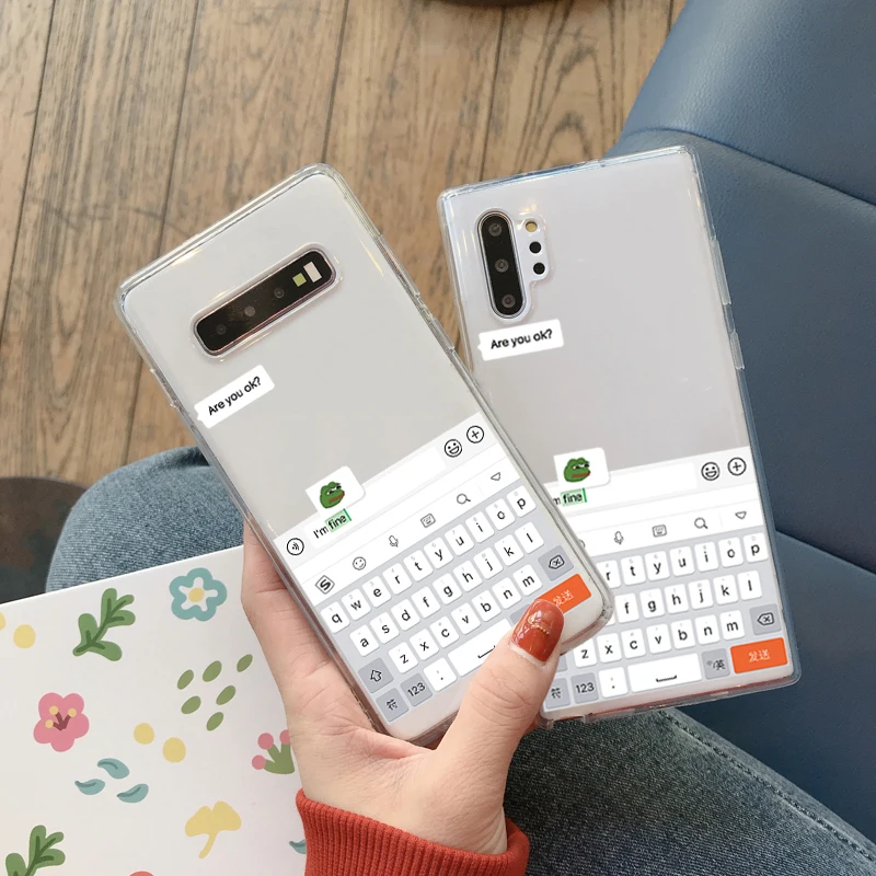 Забавный чехол для телефона Meme Are You OK I am fine мягкий Samsung Note 10 8 9 plus S10 E S9 S8 S7 A30 A50 A70 A80