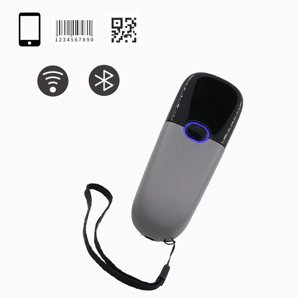Портативный мини беспроводной сканер штрихкодов с Bluetooth для 1D 2D QR 16 памятью и