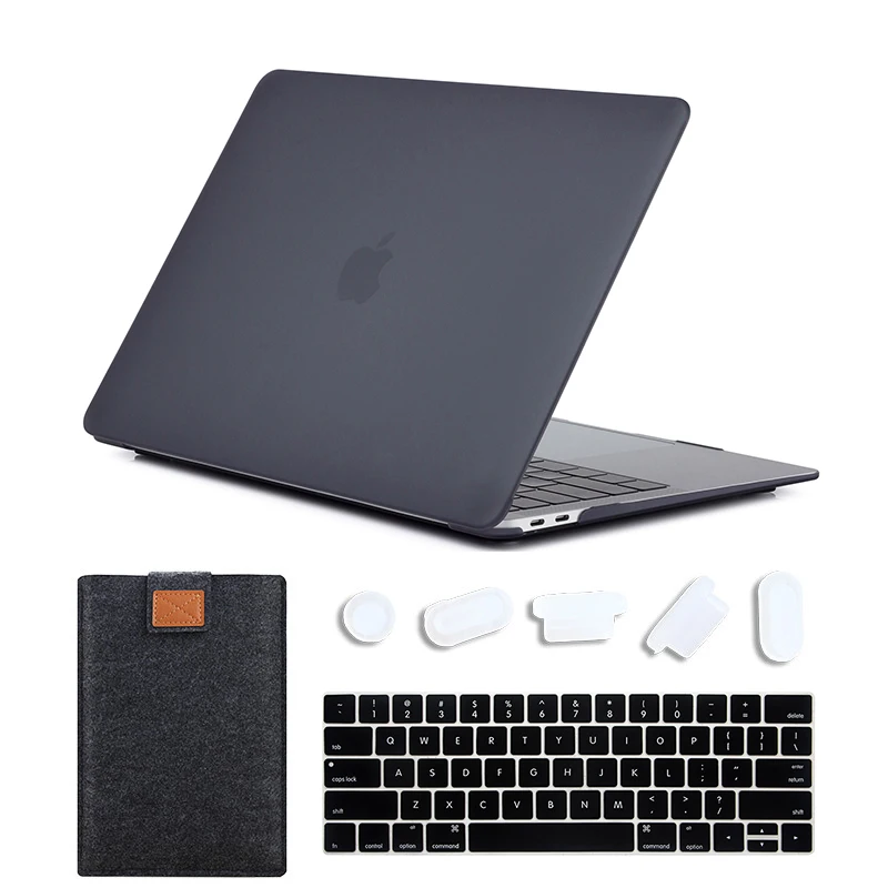 MTT прозрачный/Матовый Жесткий чехол для Macbook Air Pro retina 11 12 13 15 чехол для Apple mac book Air 13,3 дюймов Сумка для ноутбука - Цвет: Matte Black