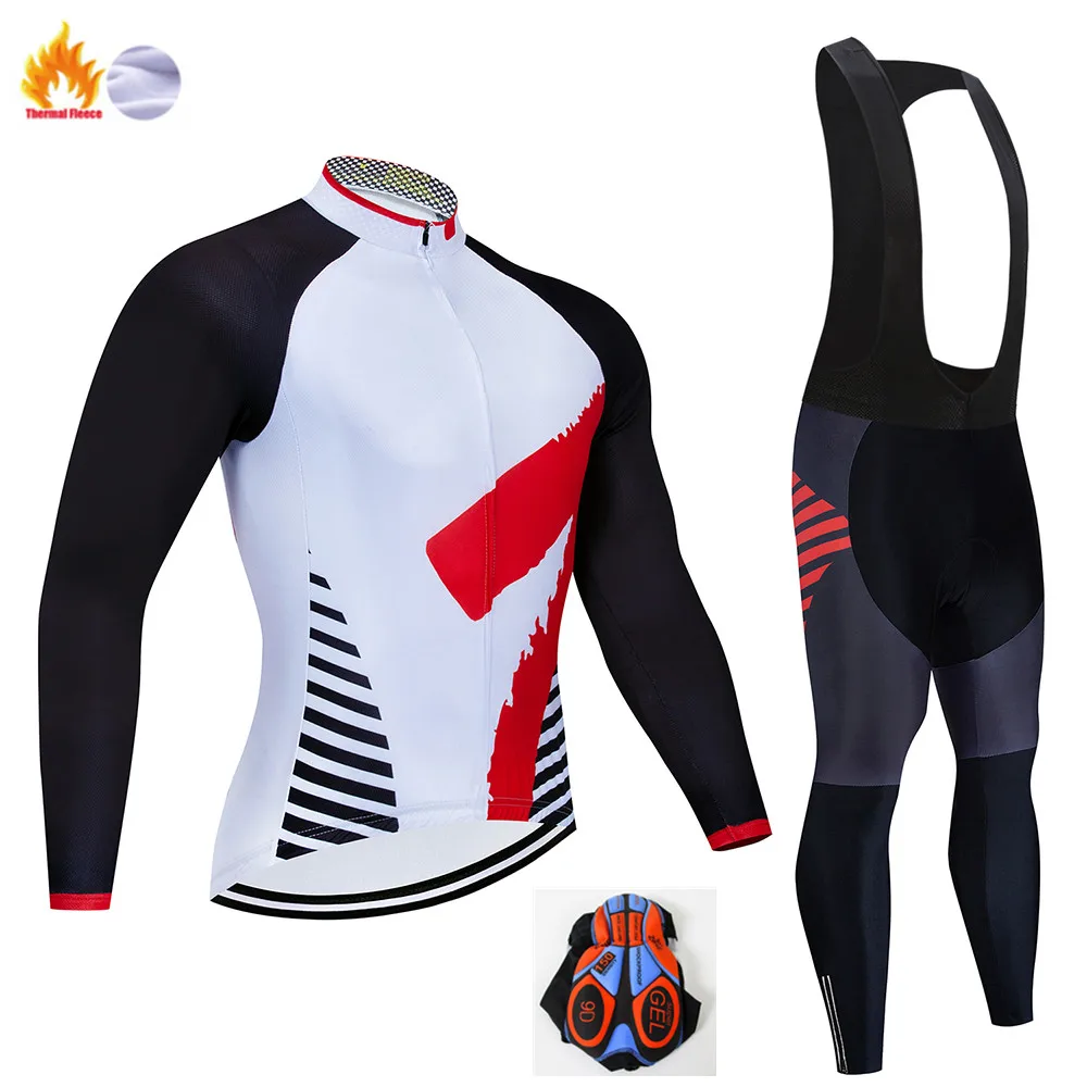 Ropa de Ciclismo de Invierno Ropa de manga larga de montar conjunto de Polar termico Ropa de Ciclismo Invierno mantener el calor - Цвет: Fleece set