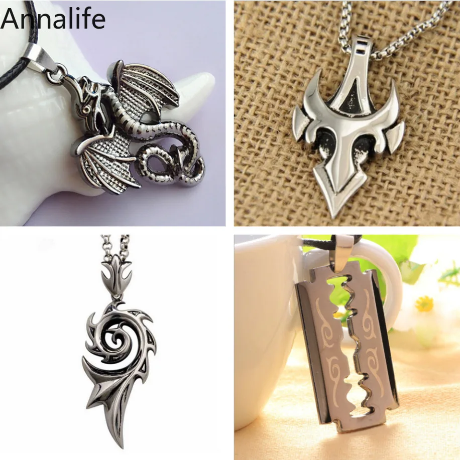 2019 панк стиль китайский дракон голова Волка льва Полый Бронзовый кулон ожерелье