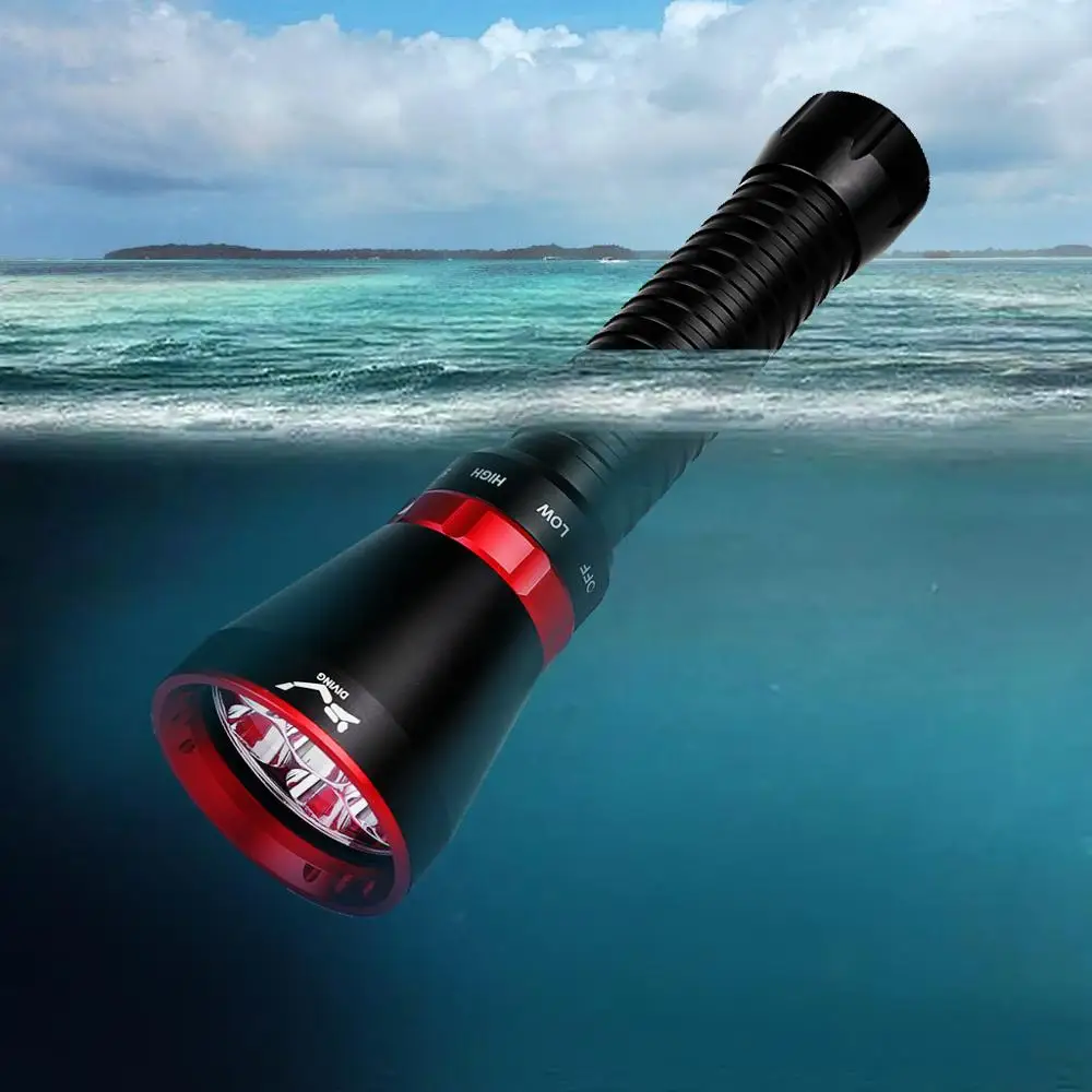 

Waterproof 7x T6 LED Scuba Diving Flashlight Underwater 100M Torch 26650 Battery Aluminum alloy Outdoor essential accessories T#