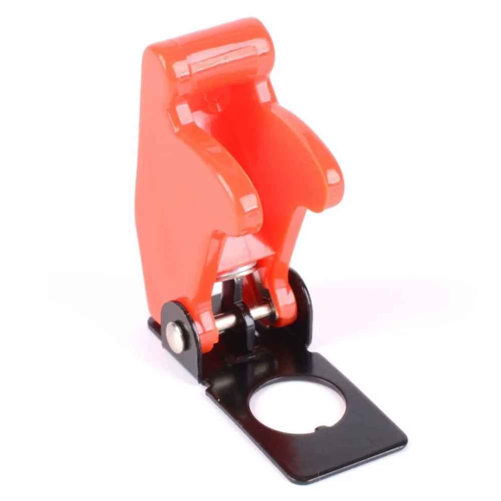 Автомобильный гоночный тумблер, Флик вкл/выкл, рычажный выключатель spst, металлический рычаг, автомобильный светильник, с ракетной крышкой, красный+ черный