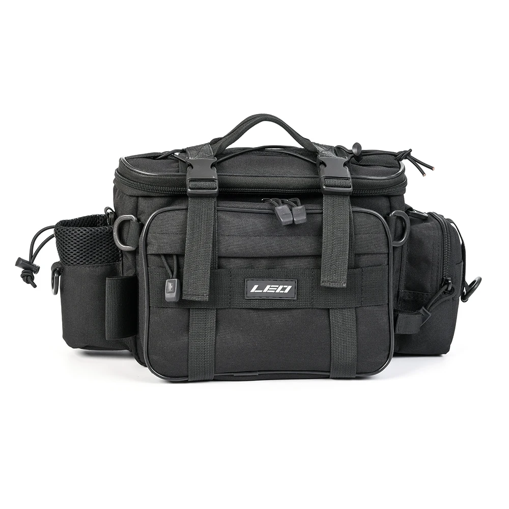 Спортивная Многофункциональная Сумка для рыболовных снастей, поясная сумка для рыболовных приманок, сумка для хранения снастей, сумки через плечо - Color: Black