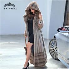 Зимняя теплая натуральная норковая шуба большого размера, женская шуба, роскошная натуральная норковая Меховая куртка, зимние куртки