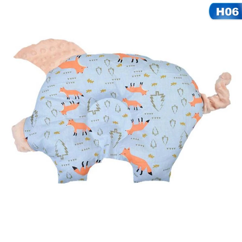 H06 Милая Детская головная подушка безопасности в форме поросенка с мультяшным рисунком для новорожденных, предотвращающая комфортное сон с плоской головкой, прочная форменная подушка - Цвет: H06