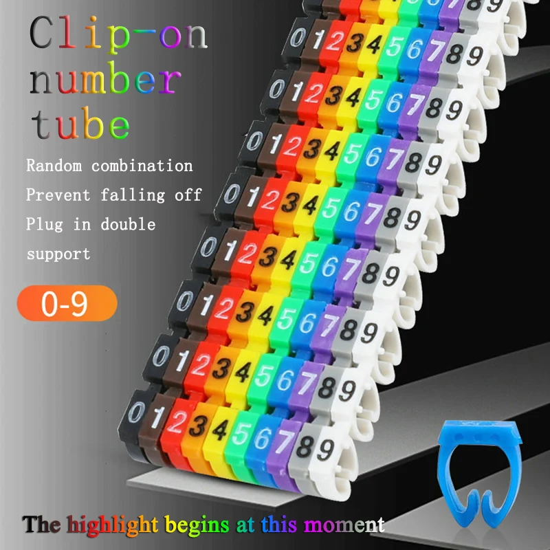 

Color digital clip-on type number pipe network line marking pipe sleeve is suitable for 1.5-6mm cable Number tube