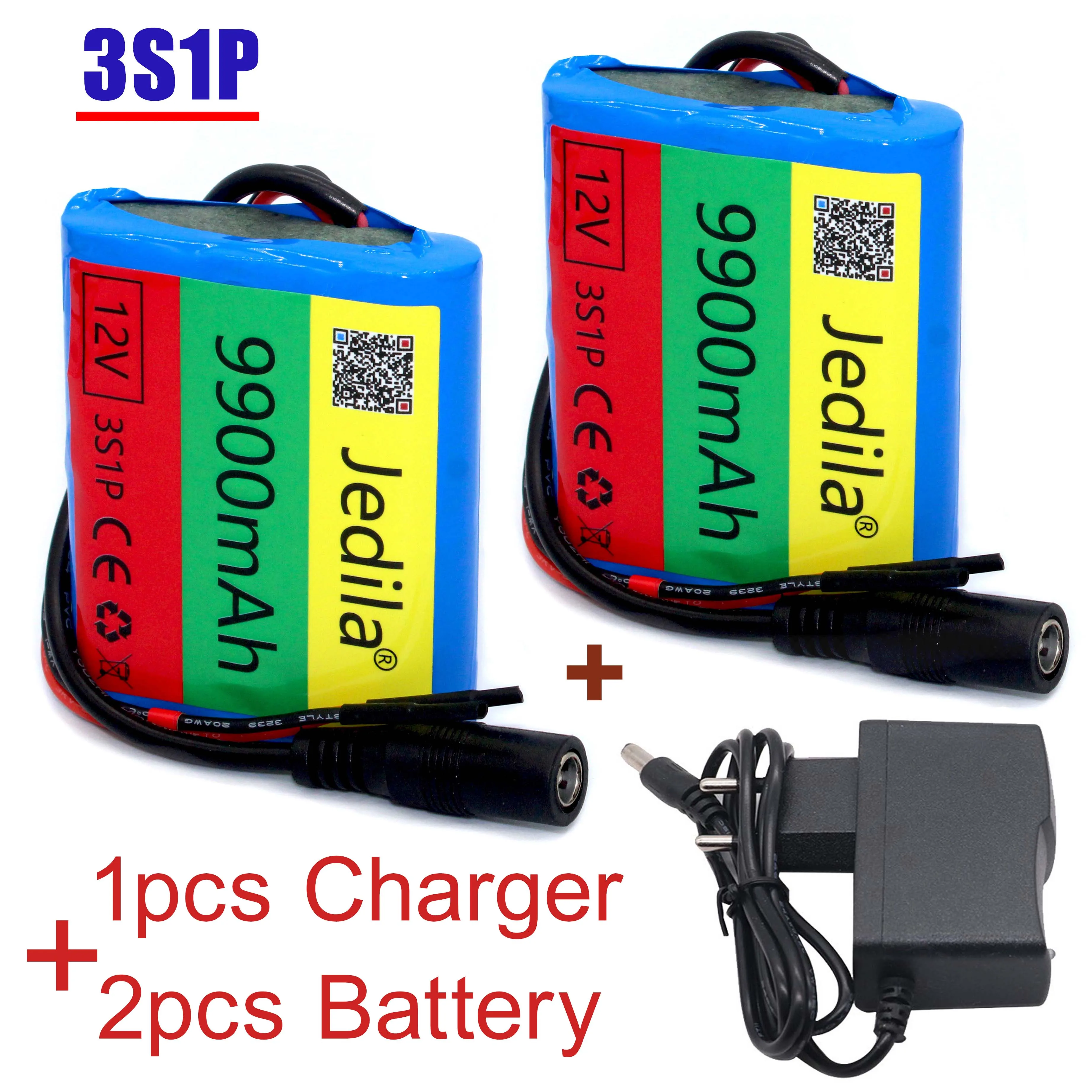 100%.New.12V.9900 mAh.3S1P.Batterie Au Lithium.18650.Batterie Lithium Pack Protection Conseil Rechargeable.1A Chargeur. | Электроника