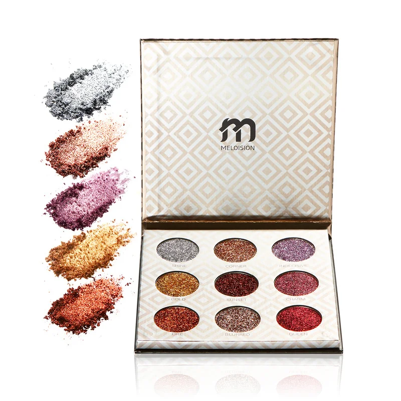 

New 9 Color Brilliance Pearlescent Eyeshadow Makeup Pigment Glitter Eyeshadow Palette Cosmetics Waterproof Eyeshadow Tray TSLM1