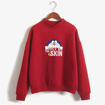 

Classic animation Doraemon print fashion winter round neck long sleeve warm top women's Sweatshirt