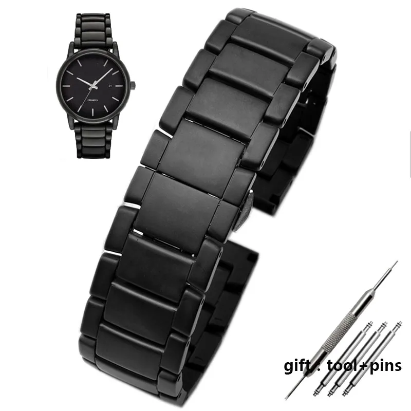 Высококачественный керамический ремешок для часов AR1507 AR1508 AR1508 samsung Galaxy watch S3 gear 46 мм ремешок для браслета 22 мм - Цвет ремешка: Matte-black