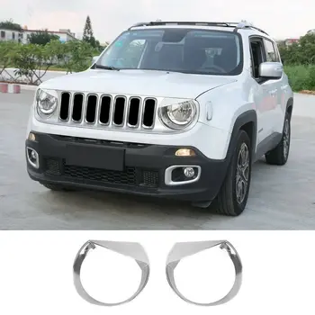 

ABS Headlight Trim Angry Bird Head Lights Lamp Cover for Jeep Renegade 15+Chrome