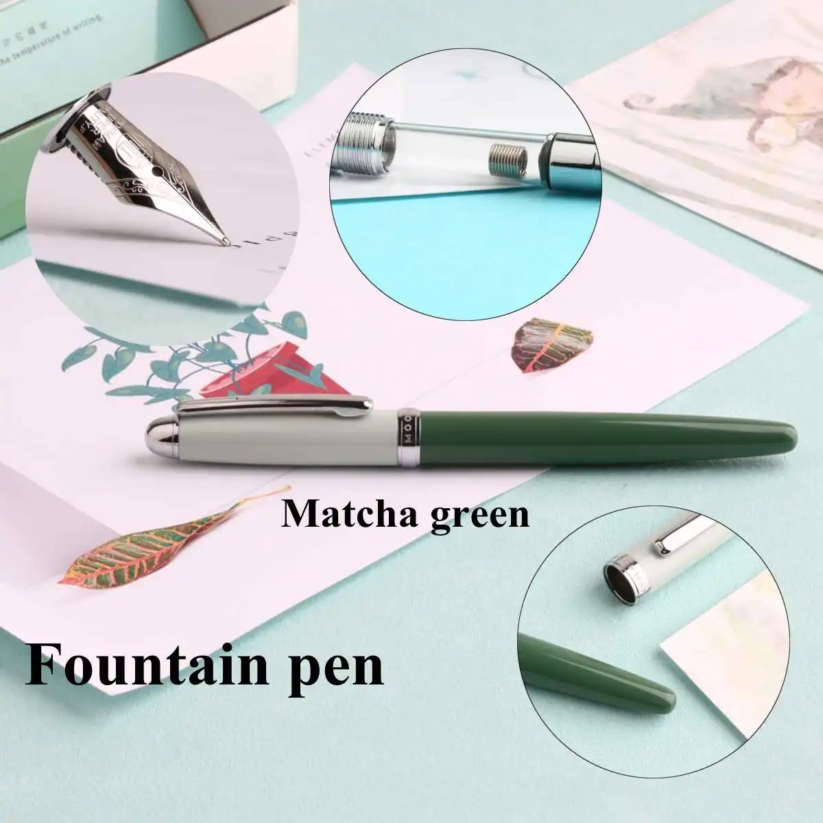 matcha green Новейшая Молодежная авторучка Moonman F 0,5 мм перо металлическая авторучка для письма авторучка подарки для студентов друзей семьи - Цвет: matcha green