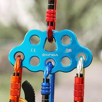 

8 Holes Outdoor Paw Rigging Plate Rescue Rock Climbing Mountaineering Anchor Point Connector Rope Splitter Gear Rigging Plate