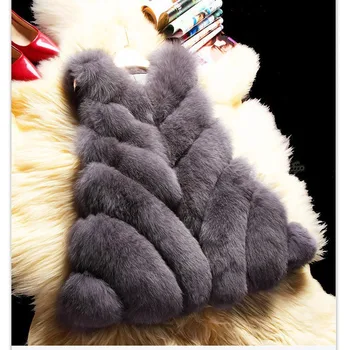 

New women faux vest fur coat women's long fox fur vest coat women faux fur women faux fur coat fur fox women long fur coat