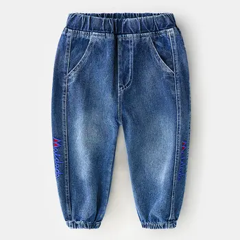 

Blue Solid Boy's Denim Trousers Spring Pants Child Casual Pants Spring Kid Clothes for 2 3 4 5 6 7 8 Years Old OBJ205004