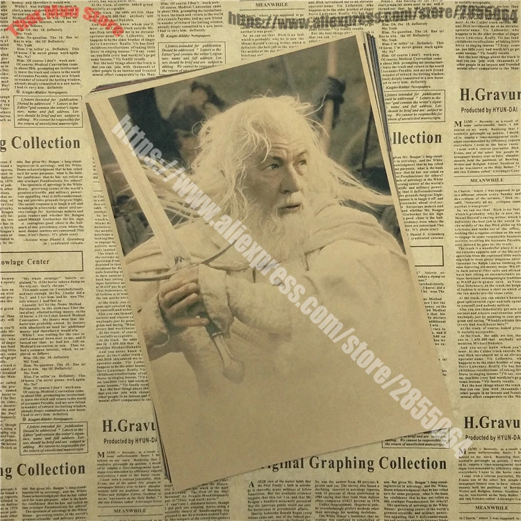 Властелин колец: The Hobbit стажировка кольца крафт постер фильма рисунок сердцевина наклейки на стену