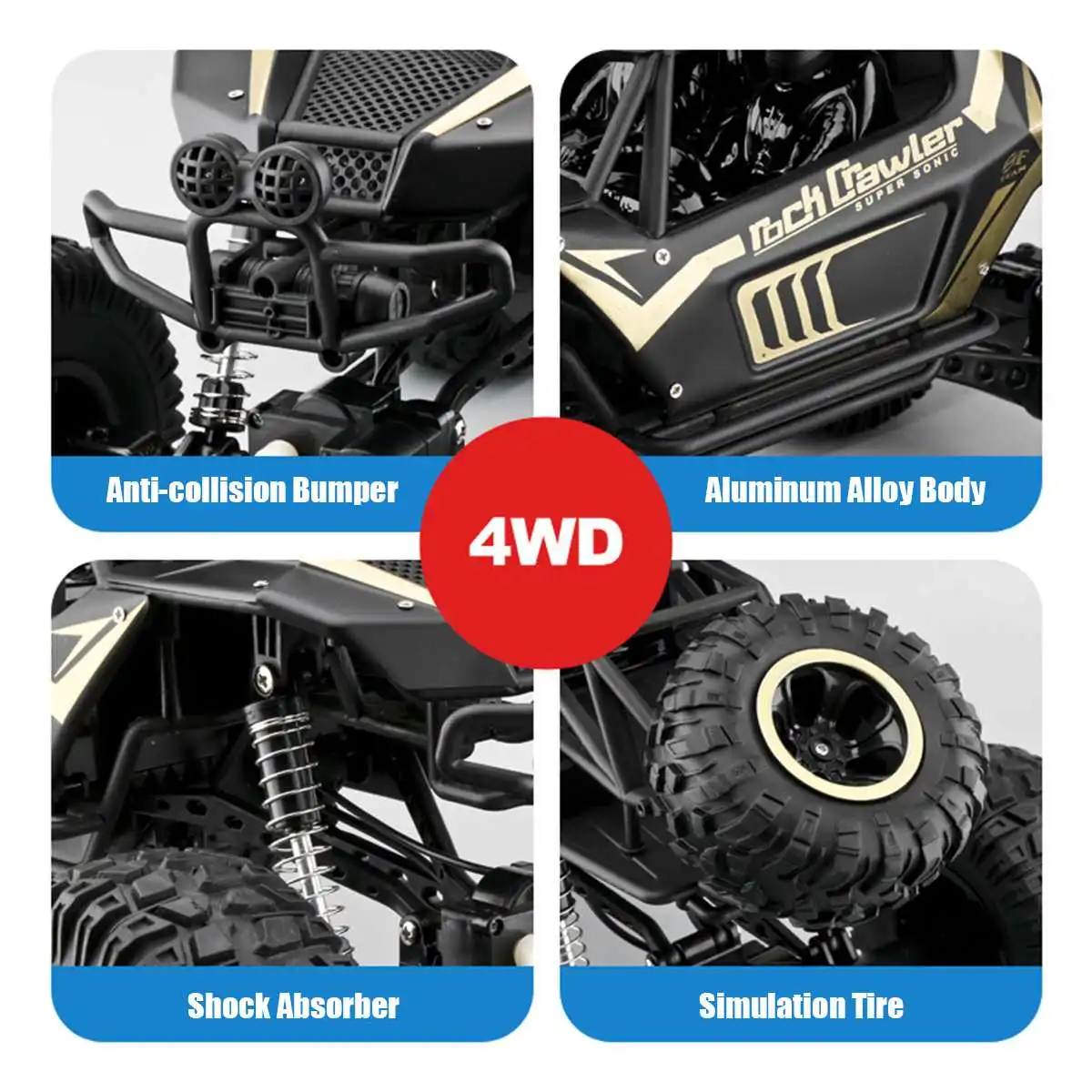 1:8 50cm RC Cars 2.4G Radio Control 4WD Off-road Electric Vehicle Monster Buggy Remote Control Car Gift Toys For Boys Children