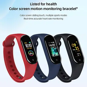 

M4V Smart Wristband Watch Waterproof Sleep Monitoring Call Reminder Heart Rate Pressure Monitor Pedometer for Android iOS