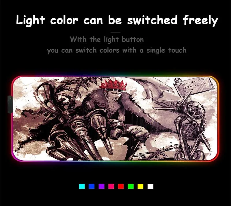 XGZ Eustass детский механический гигантский пользовательский большой RGB коврик для мыши черный замок край аниме цельный компьютерный Настольный коврик резиновый нескользящий