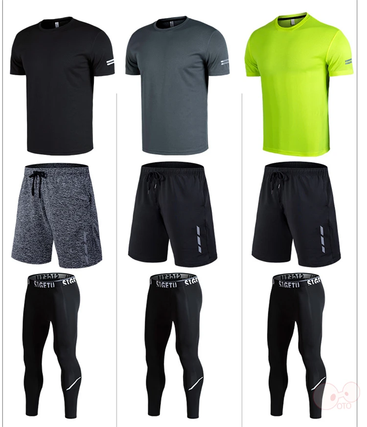 Breathable Mesh T Shirt+Shorts+Pants 3 Pcs Running Suit Men Plus Size 5XL/6XL Quick Dry Sport Set Gym Fitness Tracksuit Clothing